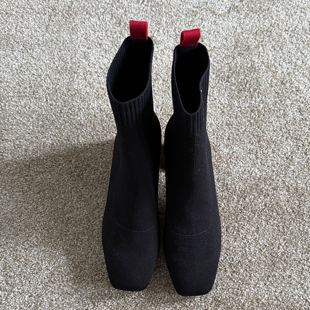 Black Knit Ankle Boots